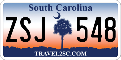 SC license plate ZSJ548