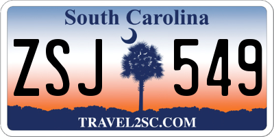 SC license plate ZSJ549