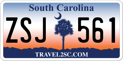 SC license plate ZSJ561