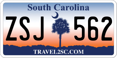 SC license plate ZSJ562