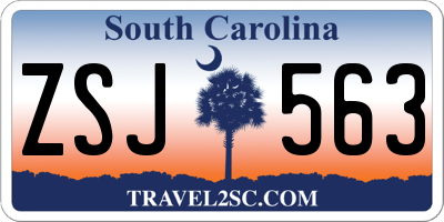 SC license plate ZSJ563