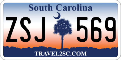 SC license plate ZSJ569