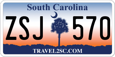 SC license plate ZSJ570