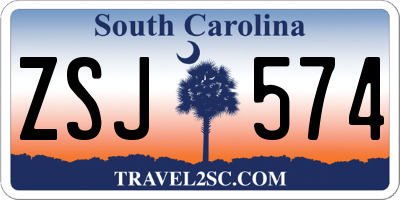 SC license plate ZSJ574