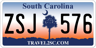 SC license plate ZSJ576