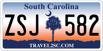 SC license plate ZSJ582