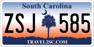 SC license plate ZSJ585