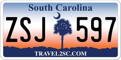 SC license plate ZSJ597