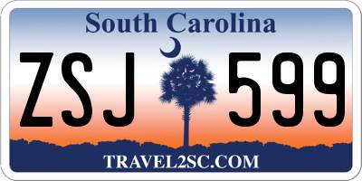 SC license plate ZSJ599