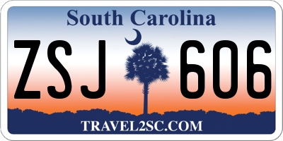 SC license plate ZSJ606