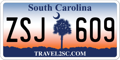 SC license plate ZSJ609