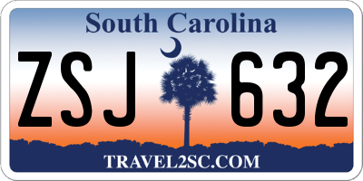 SC license plate ZSJ632