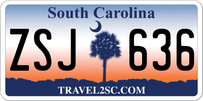 SC license plate ZSJ636