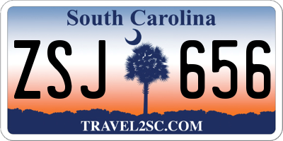SC license plate ZSJ656