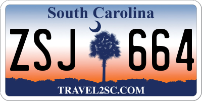 SC license plate ZSJ664