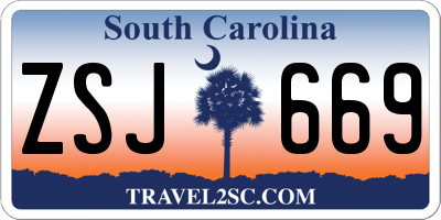 SC license plate ZSJ669