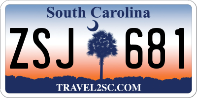 SC license plate ZSJ681