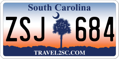 SC license plate ZSJ684