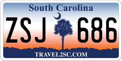 SC license plate ZSJ686