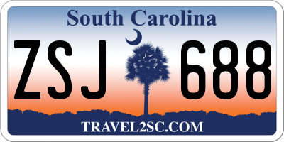 SC license plate ZSJ688