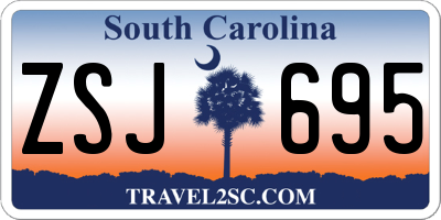 SC license plate ZSJ695
