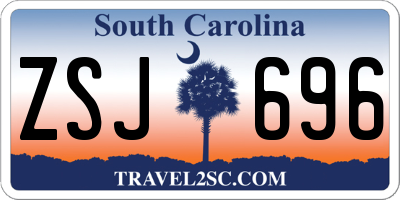 SC license plate ZSJ696