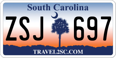 SC license plate ZSJ697