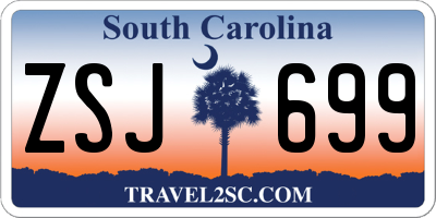 SC license plate ZSJ699