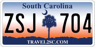 SC license plate ZSJ704
