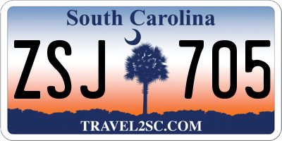 SC license plate ZSJ705