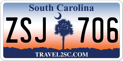SC license plate ZSJ706