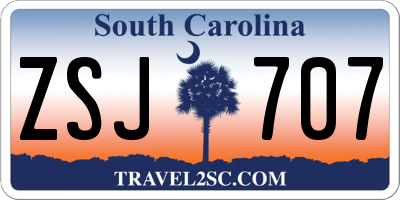 SC license plate ZSJ707