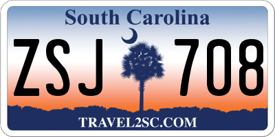 SC license plate ZSJ708