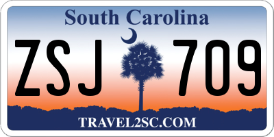 SC license plate ZSJ709