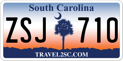 SC license plate ZSJ710