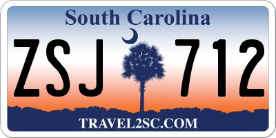 SC license plate ZSJ712