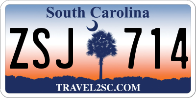SC license plate ZSJ714