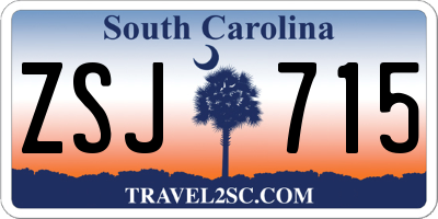 SC license plate ZSJ715