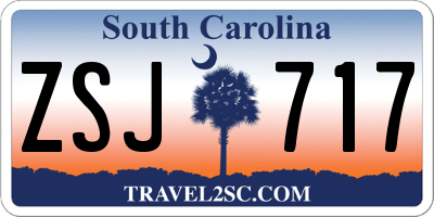 SC license plate ZSJ717