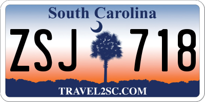 SC license plate ZSJ718