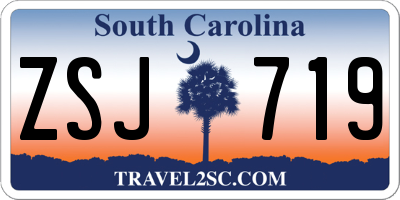 SC license plate ZSJ719