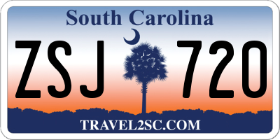 SC license plate ZSJ720