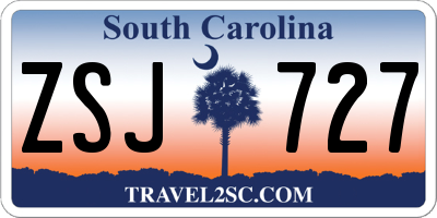 SC license plate ZSJ727