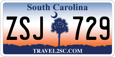 SC license plate ZSJ729