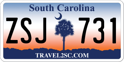SC license plate ZSJ731