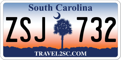SC license plate ZSJ732