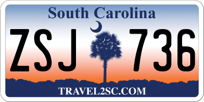 SC license plate ZSJ736
