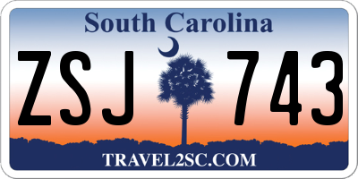 SC license plate ZSJ743