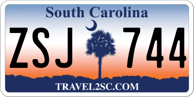 SC license plate ZSJ744