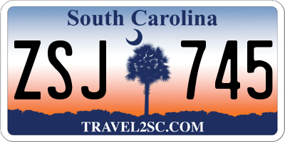 SC license plate ZSJ745